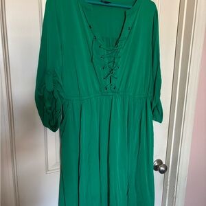 Torrid Green Lace-Up Dress